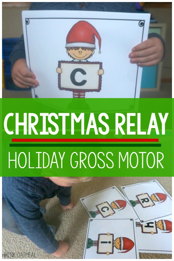 Christmas Relay Christmas Gross Motor Pink Oatmeal