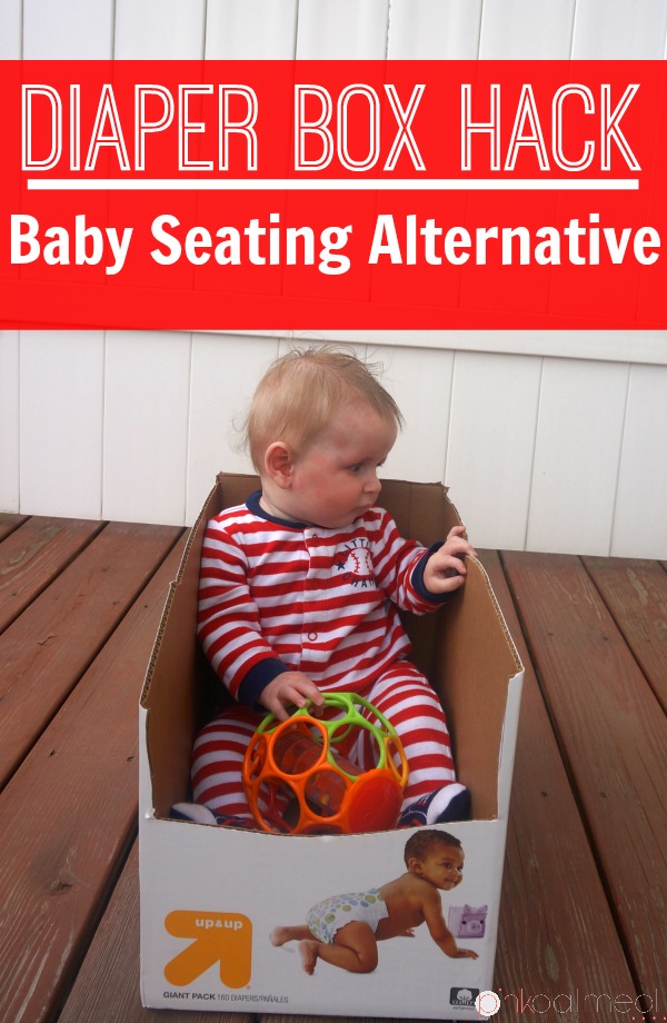 Diaper Box Hack - A better seating alternative for your baby than the traditional baby equipment!