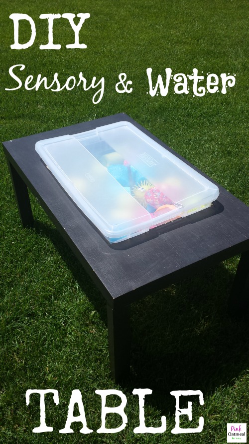 DIY Sensory and Water Table - Pink Oatmeal