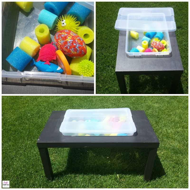 DIY Sensory/Water Table - Pink Oatmeal