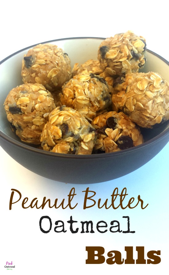 Peanut Butter Oatmeal Balls.  These are the best energy bites!  Simple to make and I love knowing what's in my food! - Pink Oatmeal