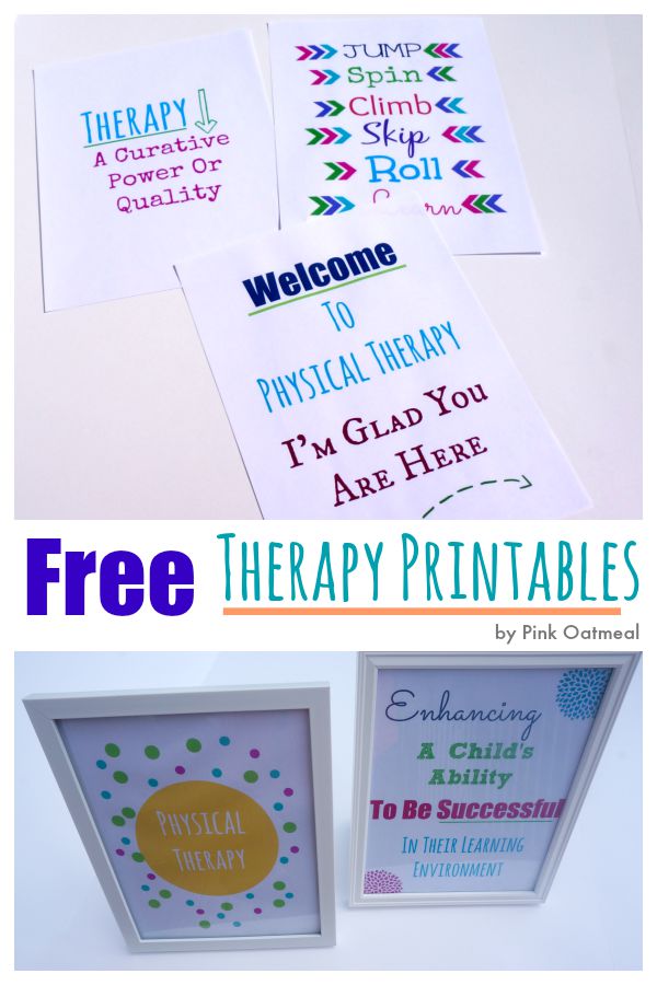 Free Therapy Printables - Pink Oatmeal