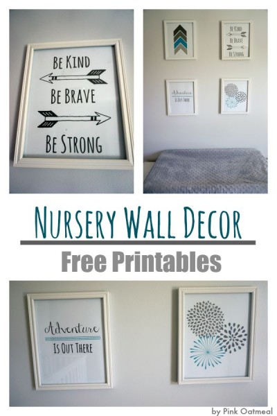 Nursery Wall Decor - With Free Printables - Pink Oatmeal