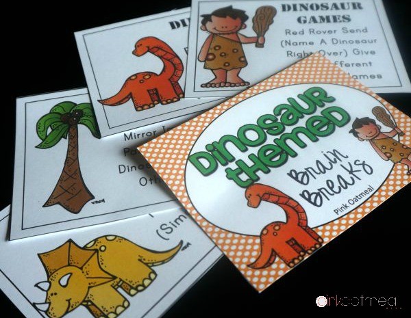 Dinosaur Themed Brain Breaks - Pink Oatmeal