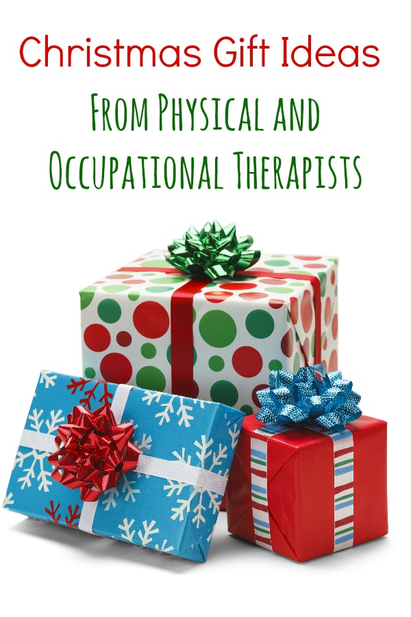 A huge list of gifts recommended by physical therapists and occupational therapists for your kids! #pediatricphysicaltherapy #pediatricoccupationaltherapy #holidaygifts