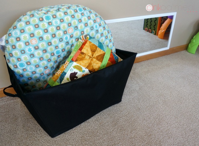 Tummy Time Station Storage - Pink Oatmeal