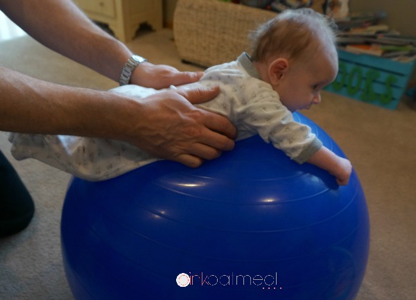 Tummy Time Exercise Ball - PInk Oatmeal