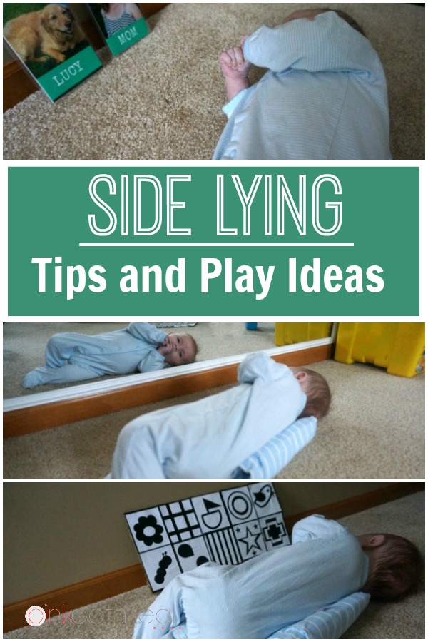 Side Lying Play Tips and Ideas for your baby girl or baby boy. Play for baby should be on tummy, side and back. Make baby play fun in side lying! - Pink Oatmeal