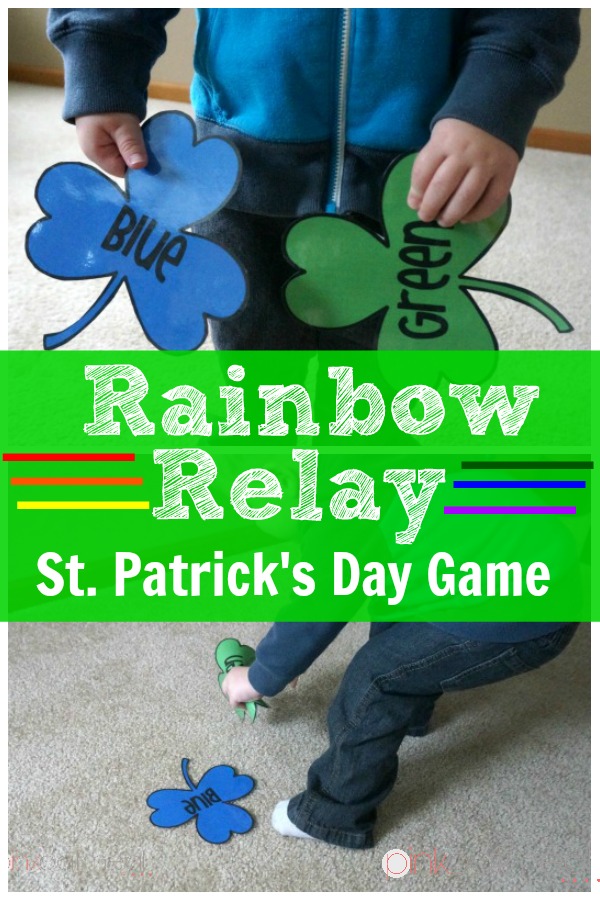 Rainbow Relay St. Patrick's Day Gross Motor Game - Pink Oatmeal