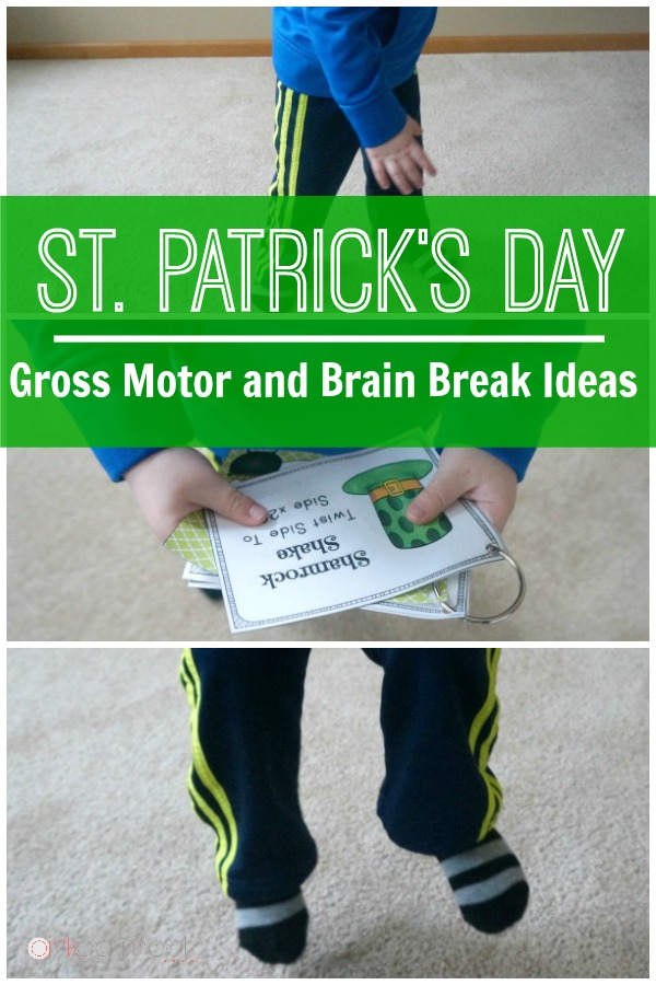 St. Patrick's Day Gross motor and brain break ideas. Works great as a St. Patrick's Day Game!