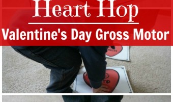 Valentine's Day Gross Motor Game - Conversation Heart Hop. Perfect game for Valentine's Day and getting gross motor play in! - Pink Oatmeal