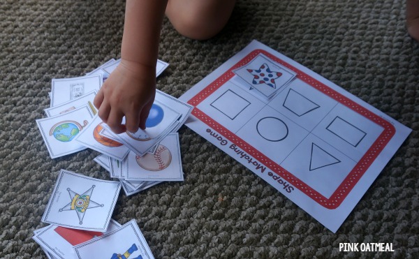 The shapes game is a super fun way to identify shapes that we see everyday!