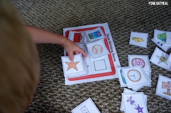 The shapes game is a super fun way to identify shapes that we see everyday!