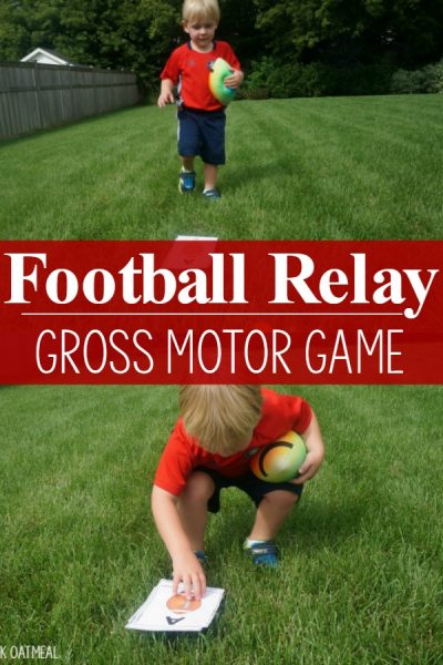 Football Gross Motor Game. The football relay is a fun brain break or game for a party with a football theme!