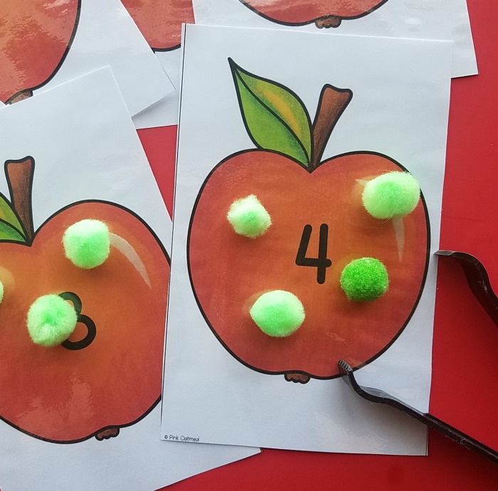 Apple Themed Fine Motor Activity and Craft for Preschool