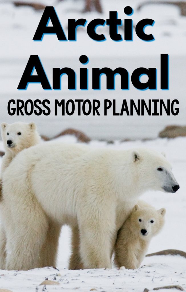 Arctic Animal activities that promote gross motor! Fun arctic animal gross motor games and activities perfect for an arctic animal unit, week, or to use in the winter! #preschool #grossmotor