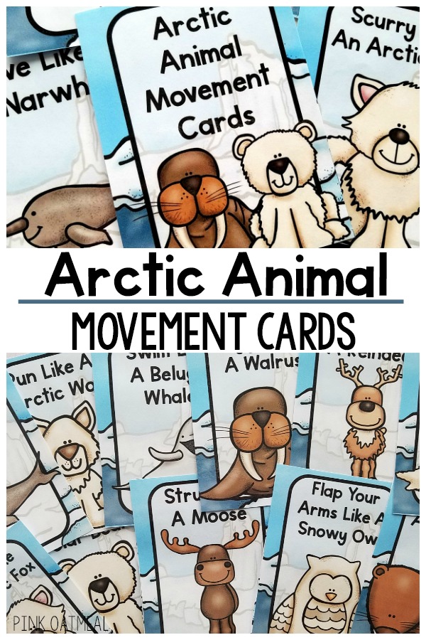 Arctic animal brain breaks. A great arctic gross motor activity. The perfect way to move with your arctic theme. Great for a classroom, therapy, or home. Make your arctic unit fun by adding movement like the arctic animals. 