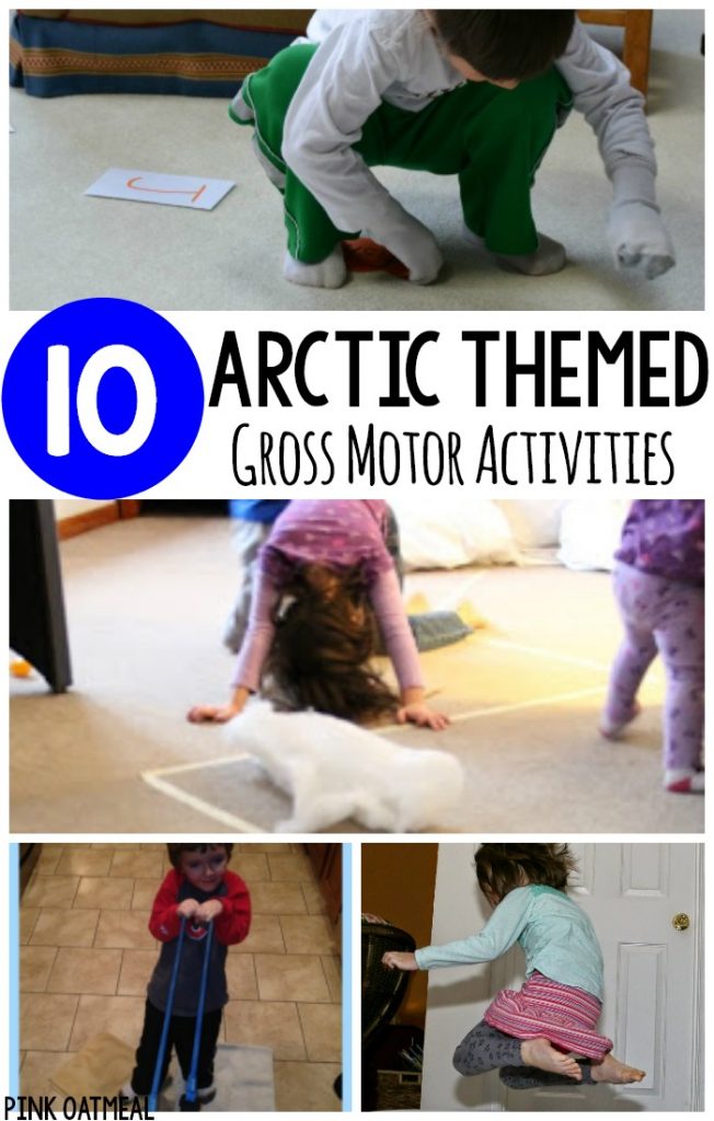 Gross motor activities with an arctic theme. Perfect for winter gross motor activities or for preschool gross motor! #winter #grossmotor #arctic