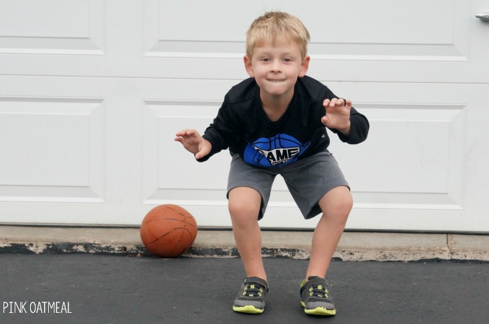 Basketball themed activities! These gross motor and brain break ideas are so fun for the basketball lover, NCAA time, NBA playoffs, cheering on your favorite team and more! Use them as a brain break in the classroom, for preschool gross motor activities, OT, PT, SLP, and at home! 