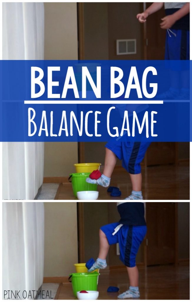 Bean bag balance game. Awesome for gross motor activities. Great for gross motor stations, physical education, the classroom, therapy, and home! A great way to work on single leg balance!