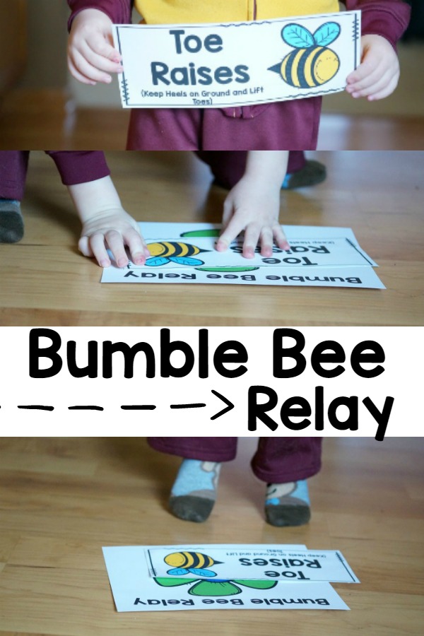 Spring Gross Motor Game - The Bumble Bee Relay. Great for adding movement with a Spring Theme!