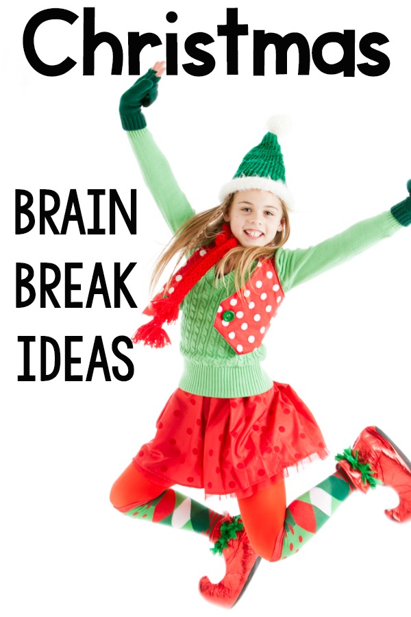 Christmas Brain Breaks.  A list of fast, fun, and efficient ways to move your body with a Christmas or Holiday theme.  Each brain break is designed to last under a minute and only needs a small amount of space! 