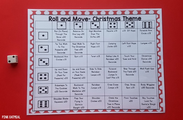 Printable Christmas Activities - That Promote Movement | Pink Oatmeal