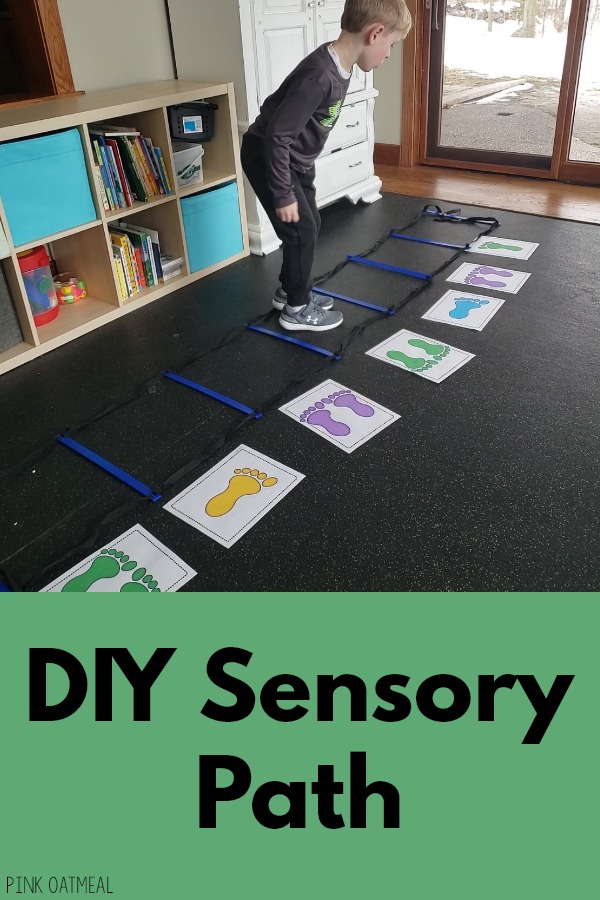 DIY Sensory Path and Motor Path - Pink Oatmeal