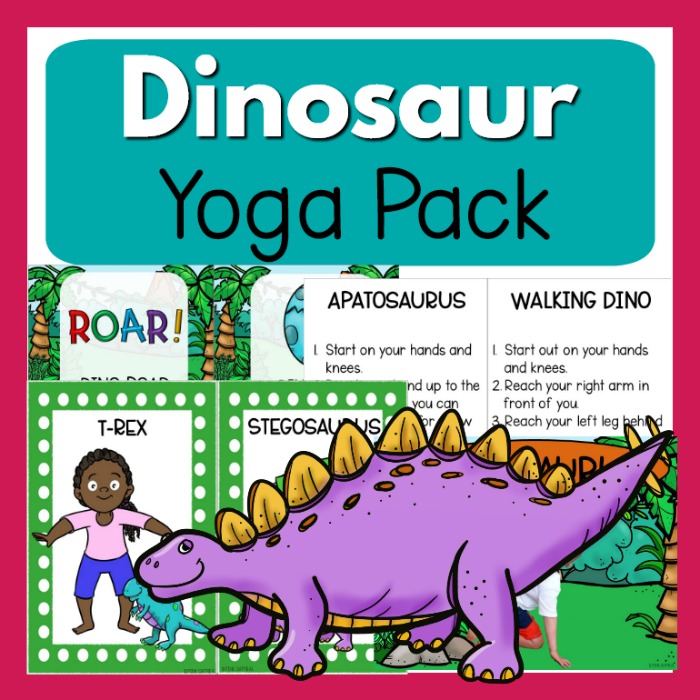 Dinosaur Themed Yoga Pink Oatmeal