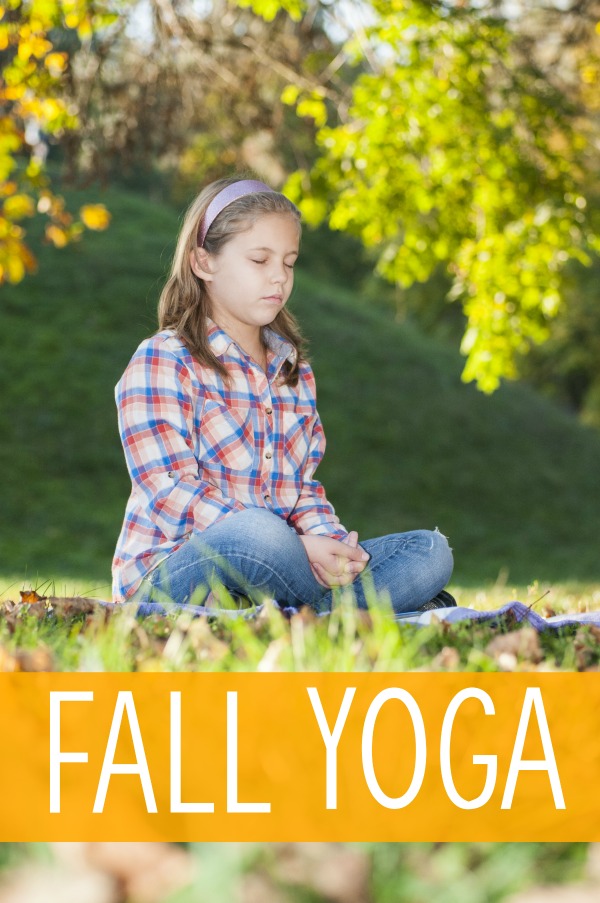 Kids yoga pose ideas with a fall/autumn theme! I love the falling leaves pose! 