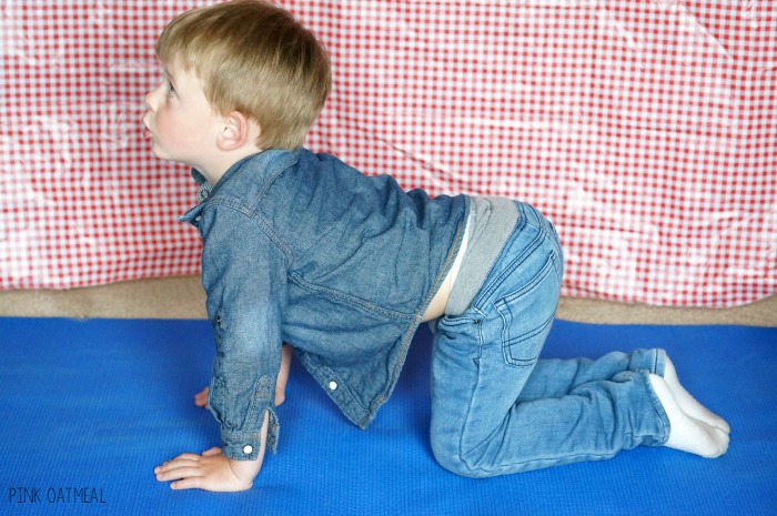 Farm yoga and movement ideas. Great for kids yoga, brain breaks, or a great farm themed activity!