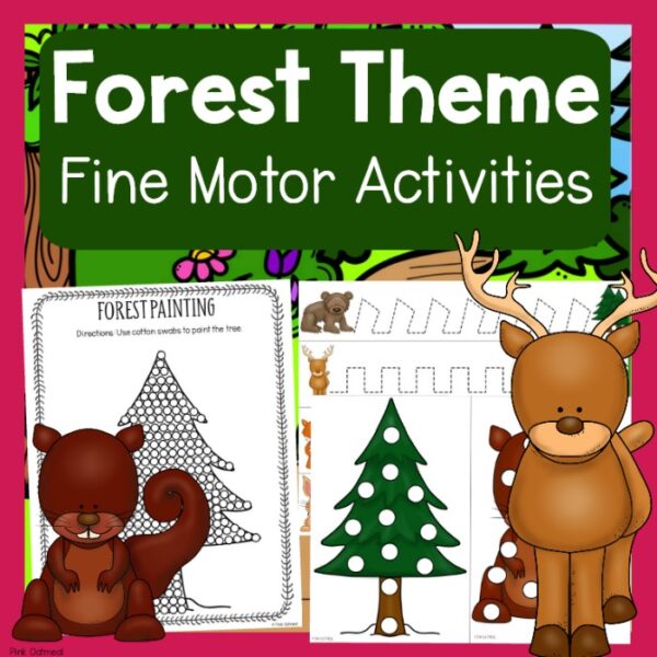 Camping Themed Gross Motor and Fine Motor Activities Pink Oatmeal