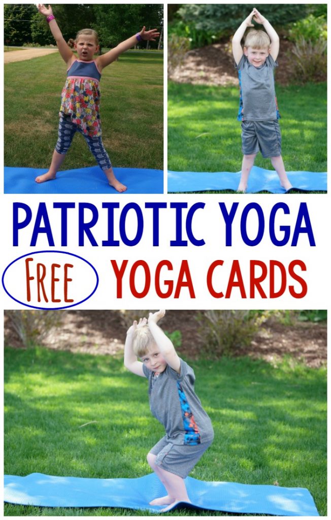 Patriotic themed yoga/movement ideas! I love that you can get FREE yoga cards as well! They would be perfect for Memorial Day, Labor Day, Fourth of July and more!