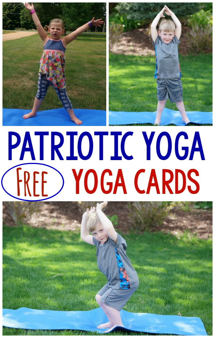 Patriotic themed yoga/movement ideas! I love that you can get FREE yoga cards as well! They would be perfect for Memorial Day, Labor Day, Fourth of July and more!