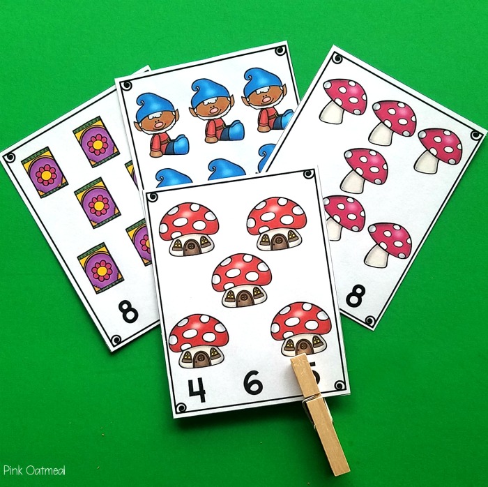 Garden themed fine motor clip cards