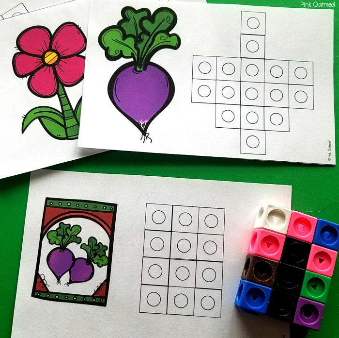 Garden themed fine motor - Snap Cubes