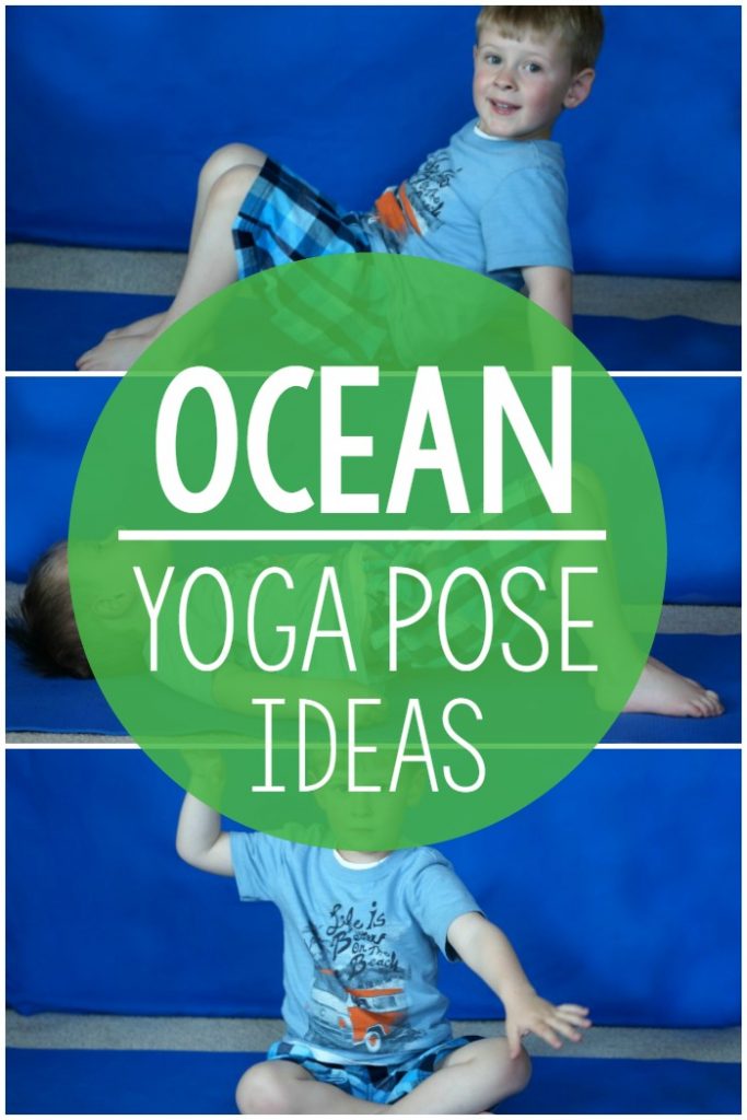 Ocean themed yoga pose ideas. Perfect for an ocean unit activity, beach activities, brain breaks, or kids yoga. Use these all year long and have fun with the ocean theme!