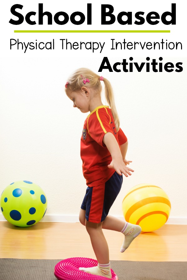 School based physical therapy activities and ideas. Fun core strength, balance, yoga, and more to work on functional skills at school. 