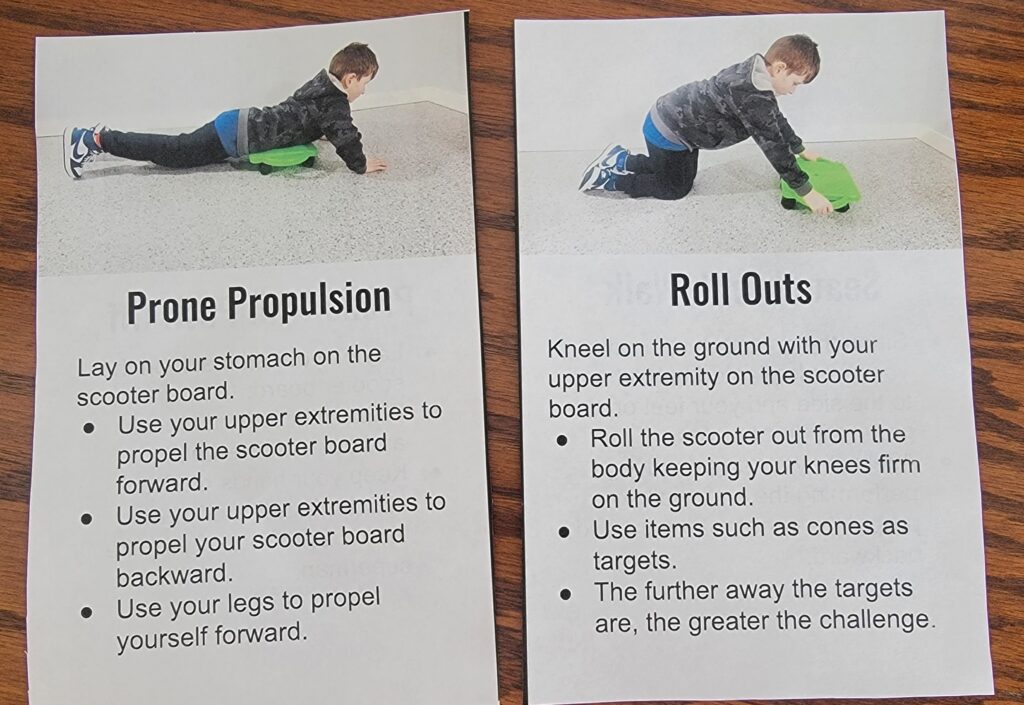 Scooter Board Activity Position Cards