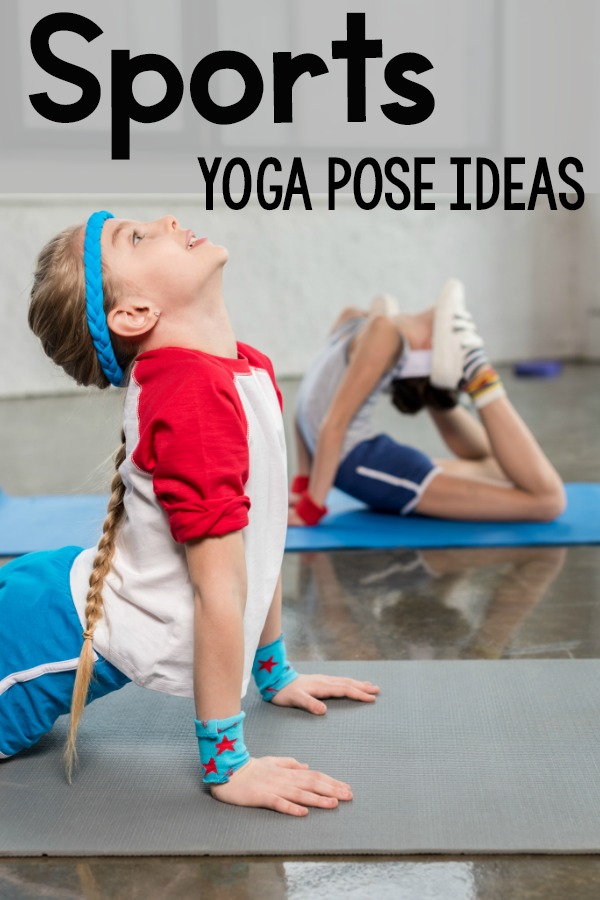 Sports themed yoga pose ideas. This is a fun way to incorporate yoga for your sports lovers. These ideas are perfect for a classroom, brain breaks, physical therapy, occupational therapy, speech therapy, and home! 