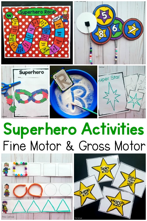 Superhero Activities - Fine motor and gross motor activities with a superhero theme.