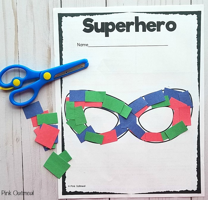 Superhero Activities - Superhero Scissor Skills for superhero masks. 