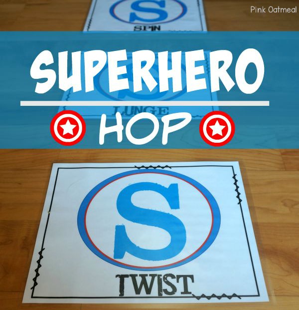 Superhero Activities - Superhero Hop Gross Motor Game