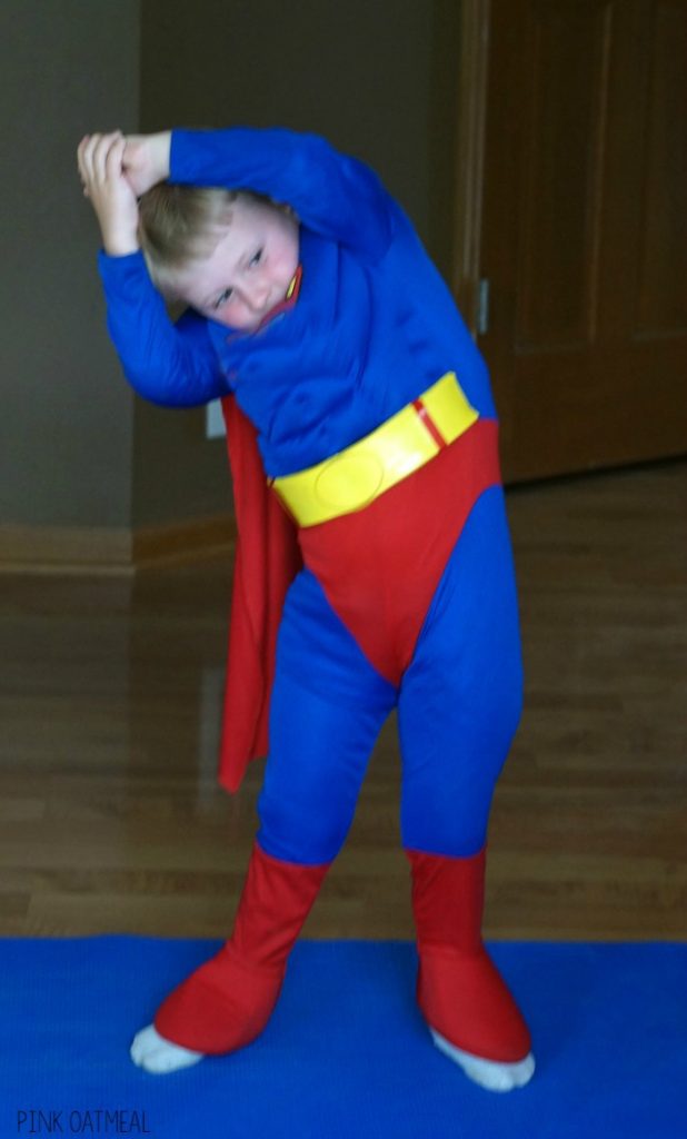 Superhero Yoga Pose Ideas and Supehero Gross Motor Ideas. These are awesome way to incorporate movement into a superhero theme, superhero classroom, or for any superhero!