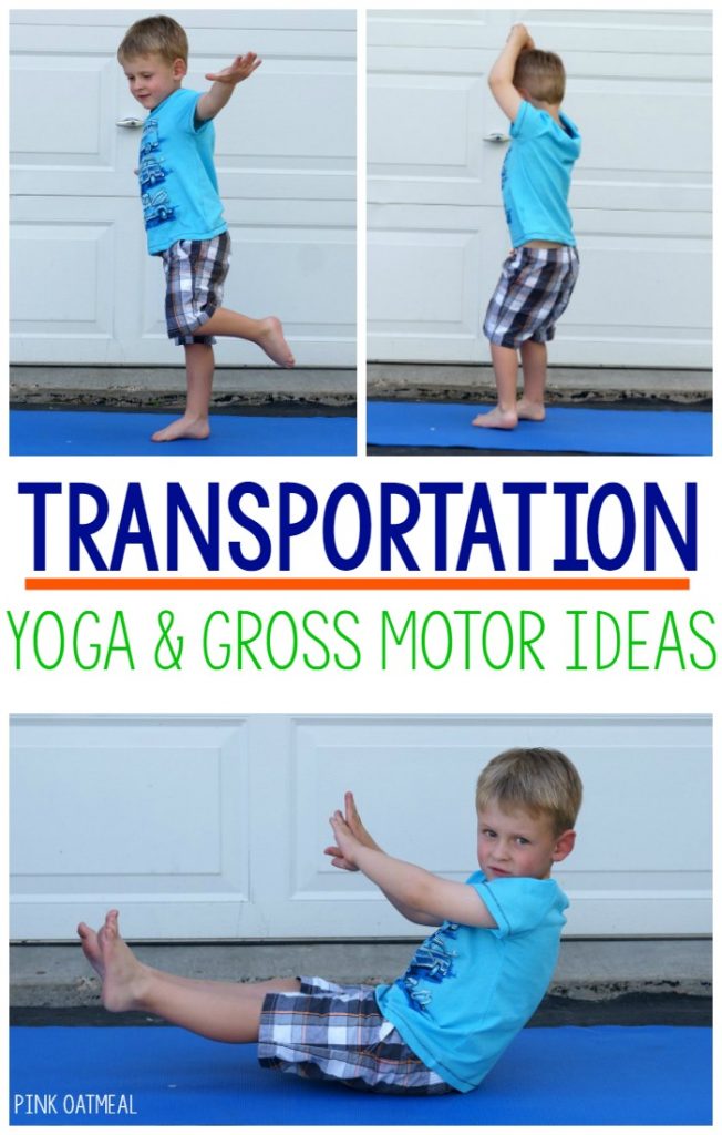 Transportation Yoga. Yoga poses for kids with a transportation theme! Make kids yoga fun by incorporating a theme! Transportation is a perfect theme to incorporate into kids yoga poses!