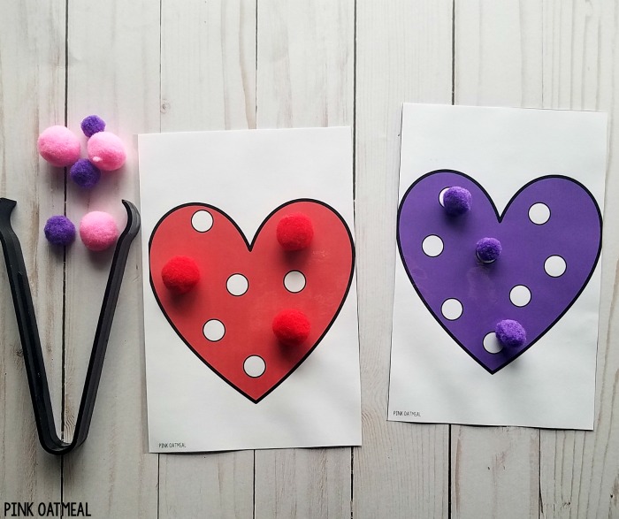 Valentine's Day Fine Motor Activities that are perfect for preschool or kindergarten. These fun Valentine's Day fine motor activities could easily be incorporated into occupational therapy as well. A fun way to work on fine motor skills! 
