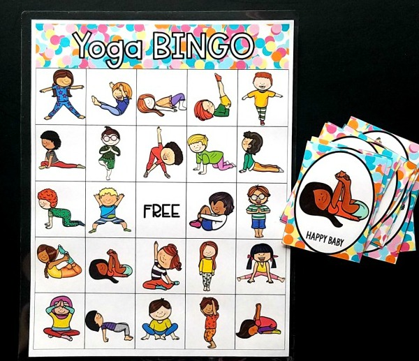 Yoga Bingo to use during fitness week. 