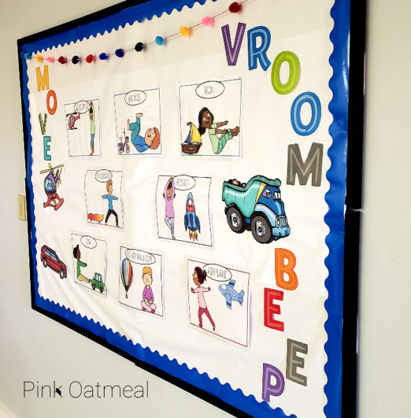 Transportation Themed Gross Motor and Fine Motor Planning - Pink Oatmeal